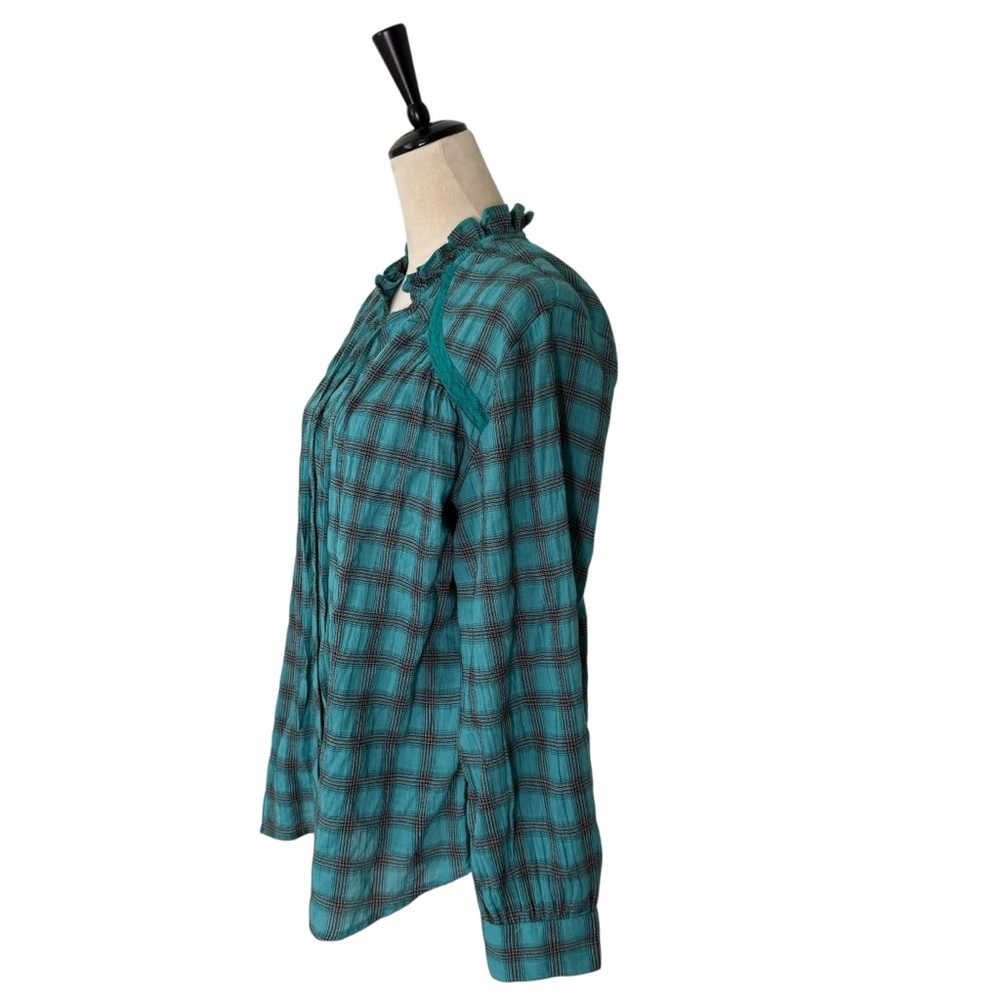 Sundance‎ Heather Highland Relaxed Fit Soft Button Front Blouse Top Size Medium - Picture 8 of 13
